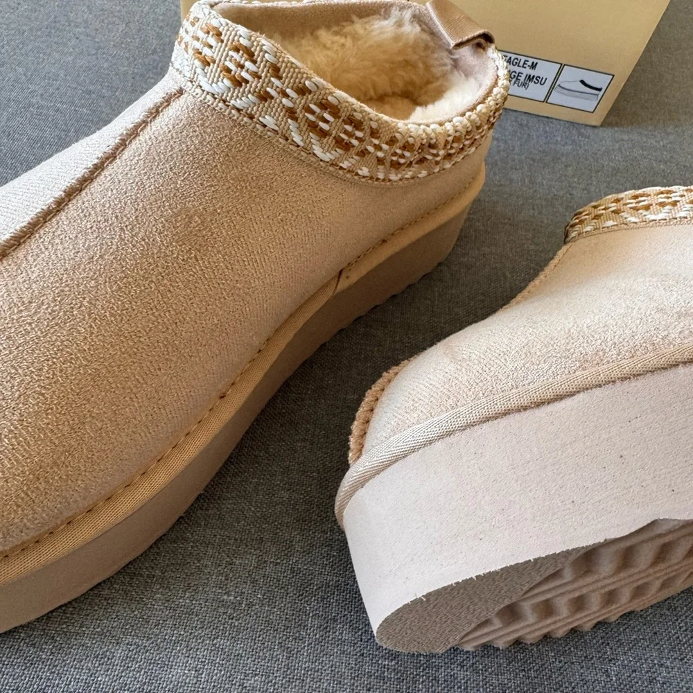 Soda Tan Mules Comfortable Leather-Like Clogs
